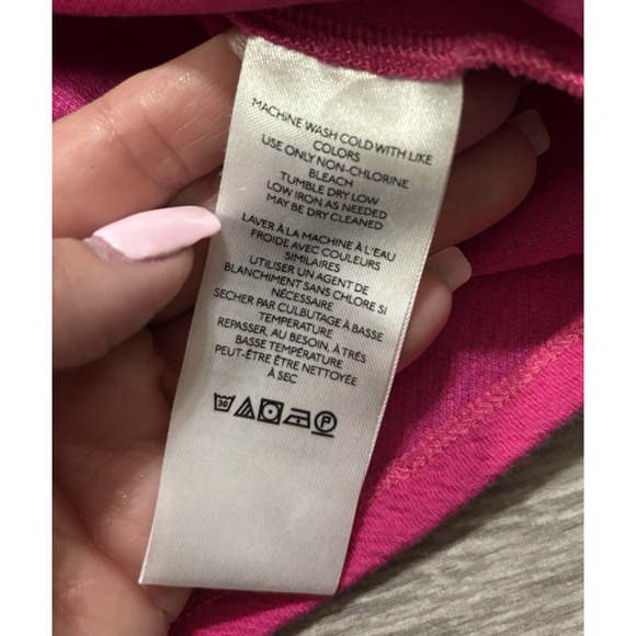 Anthropologie Top Womens M Pink Textured Knit Short Sleeve Ruched Bust Stretchy - Picture 8 of 8